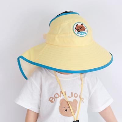 Spring and Summer Children's Face Covering Breathable Sun Hat Cartoon Large Brimmed Shawl Hat Travel Neck Protection Thin Sun Hat Boys and Girls