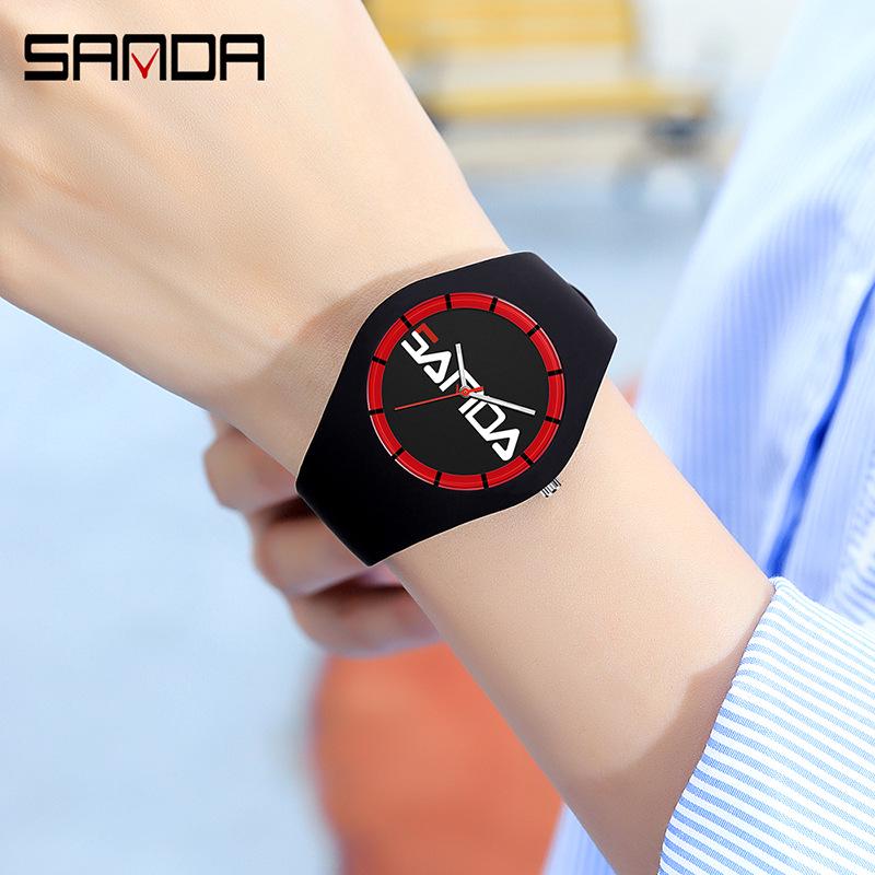 SANDA Unisex Waterproof Outdoor Sports Silicone Quartz Watch