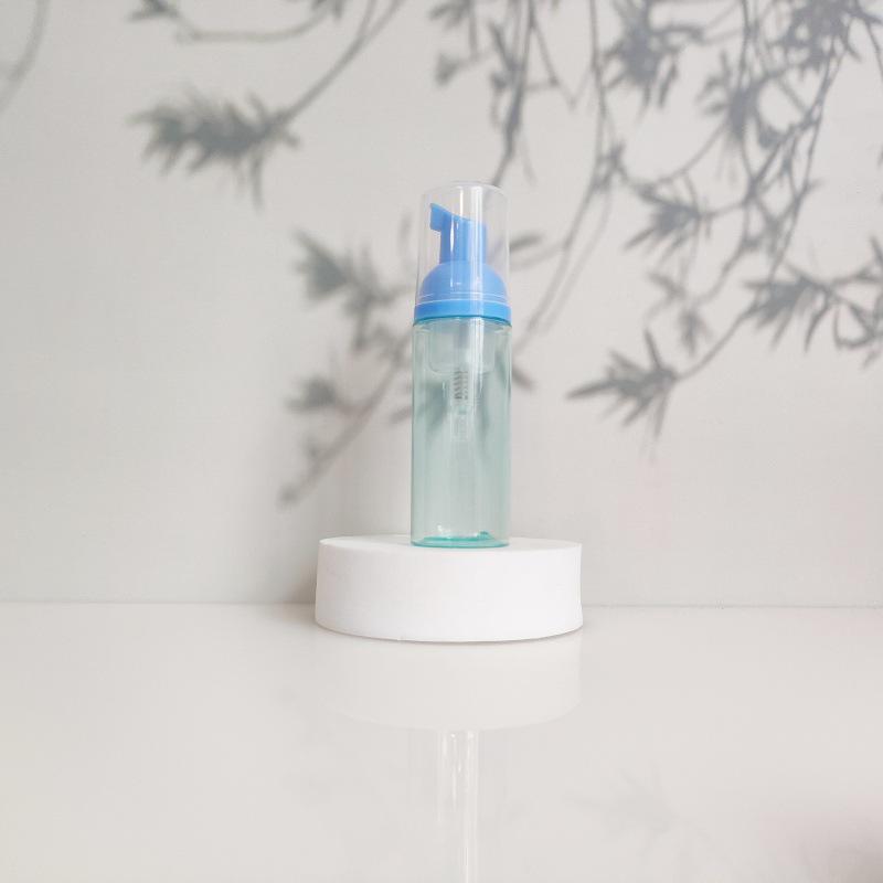 60ml Portable Transparent Green Facial Cleanser Foaming Bottle