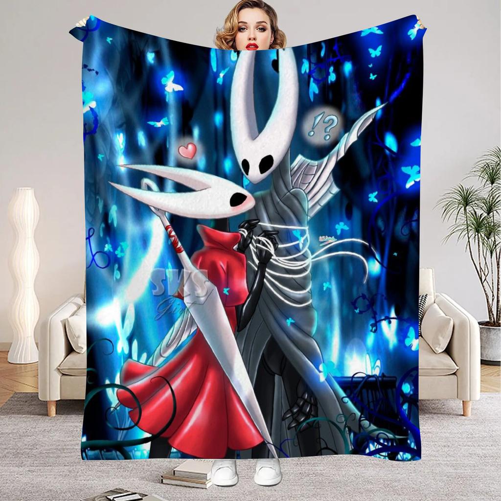 Hollow Knight Blanket Cartoon Game Printed Flannel Blanket for Home Living Room Bedroom Decor New Year Christmas Gift for Fans