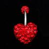Sexy Punk Crystal Heart-shaped Ball Navel Piercing Umbilical Ring Belly Button Rings Body Piercing