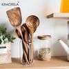 1PC Thailand Teak Natural Wood Tableware Spoon Ladle Turner Long Rice Colander Soup Skimmer Cooking Spoons Scoop Kitchen Tool