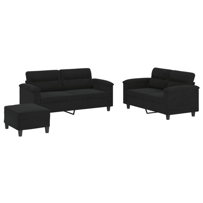 VidaXL Sofa Set with Cushions 3 Pcs, Sofas with Armrests and Backrest, Furniture Set with Footrest 3202323
