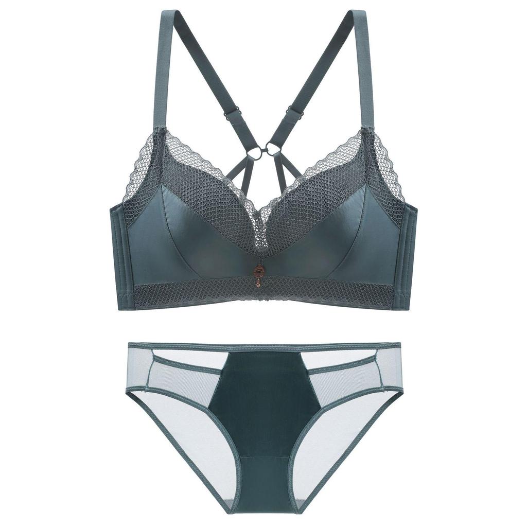 2022 Spring Wire-Free Push-Up Lingerie Set for Women with Side Support