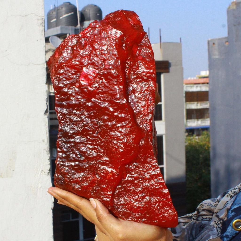 150,30 Carati Rubino Rosso Naturale Grezzo Rosso Non Tagliato Gema Sfusa CERTIFICATA