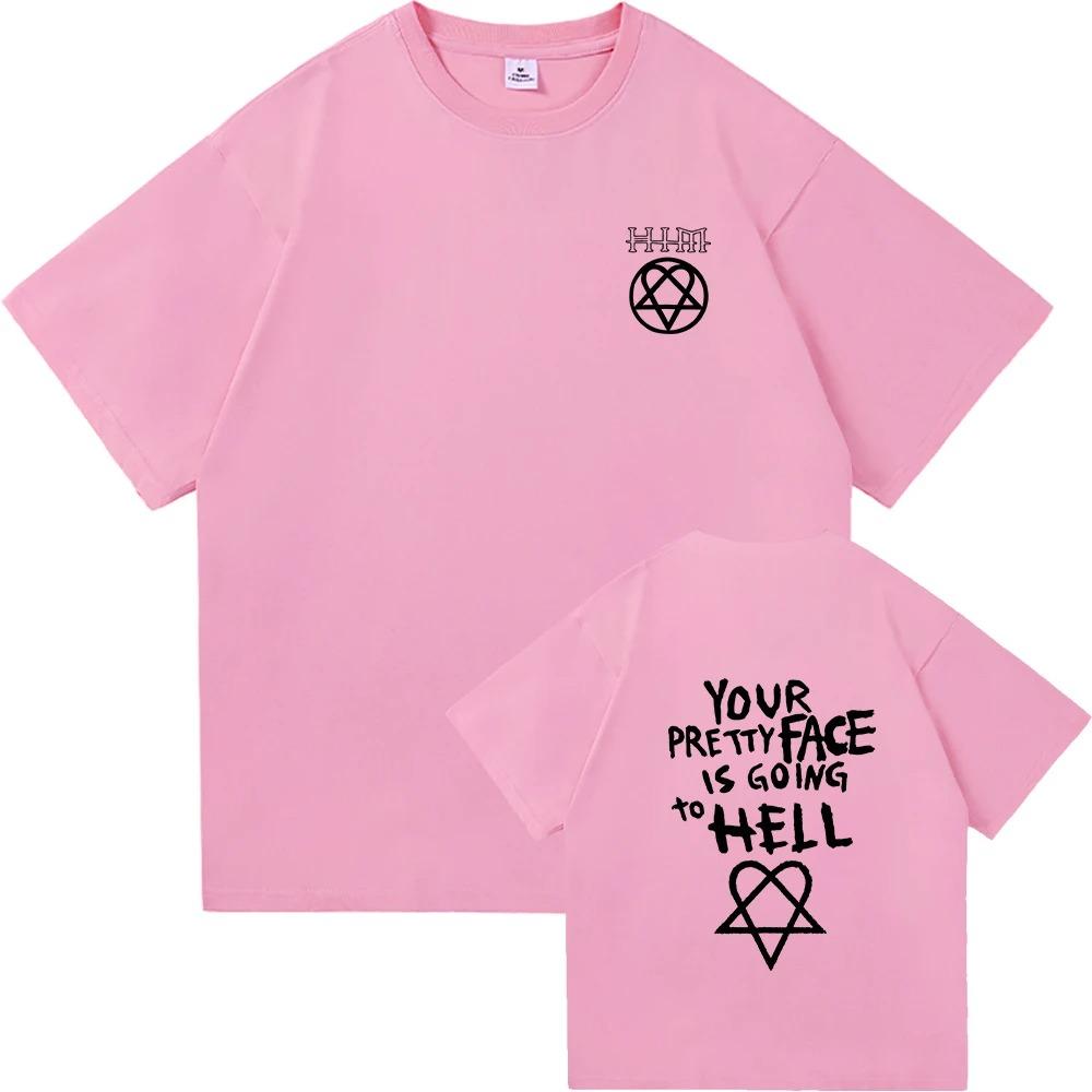 Your Pretty Face Is Going To Hell TShirt Him Ville Valo Men Clothing Harajuku Vintage Unisex High Quality Cotton Fan Gift Tees