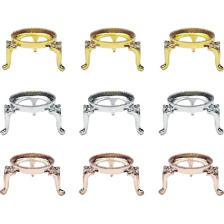 10Pcs Gold Crystal Ball Stand for Displaying Crystal Glass and Natural Rocks, Sphere Display Holder, for 40mm-80mm Sphere or Stone