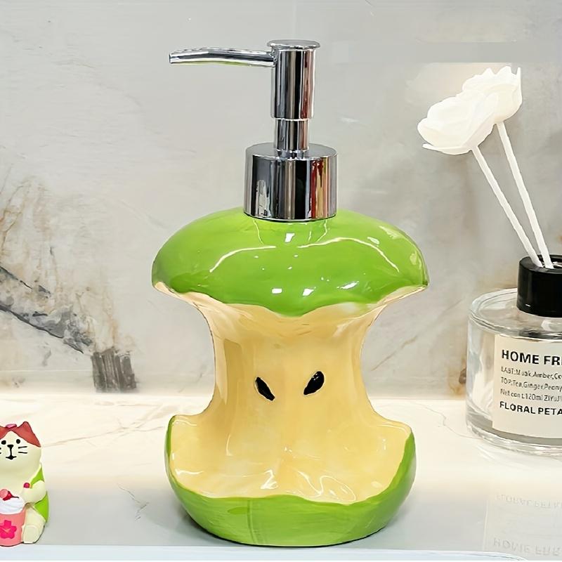 Apple Core Shaped Ceramic Soap Dispenser, Ins Style Lotion Bottle for Shampoo Shower Gel, Home Decor Gift