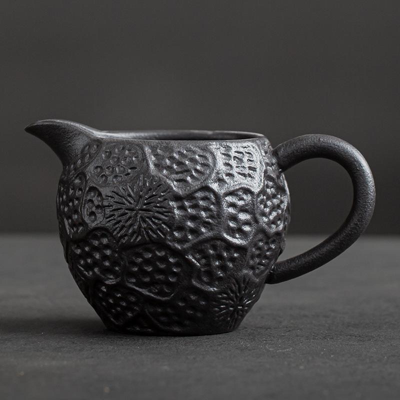 Japanese Style Rust Glazed Ceramic Teapot Retro Side Handle Fair Cup Pouring Tea Cups Kung Fu Tea Set Household Tea Infuser