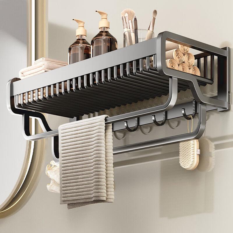Baihan Adhesive Aluminum Bathroom Storage Shelf
