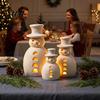 Desktop Snowman Decor Christmas Decorative Light, LED Light-up Hollow Figurine, Statue Resin Night Lamp for Holiday Party Tabletop Light-Up Figurine