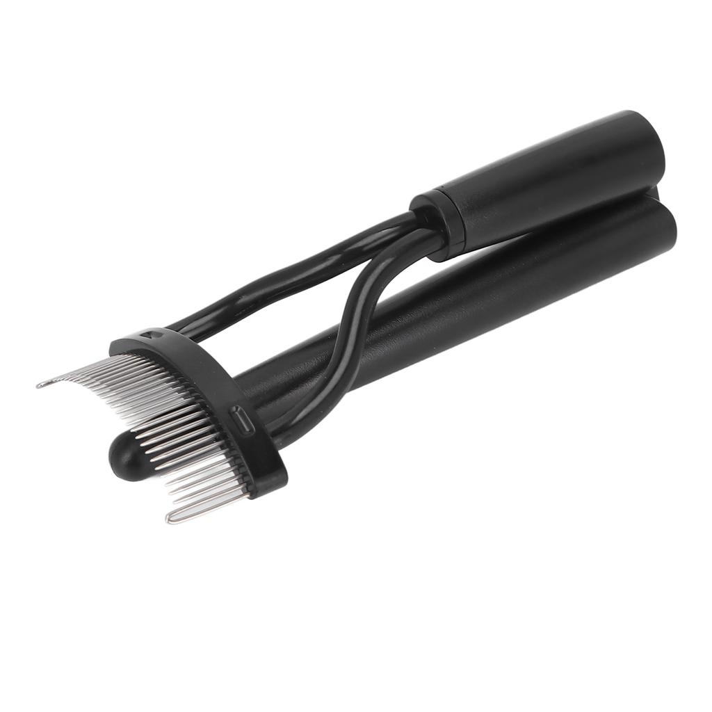 Eyelash Comb Folding Reusable Stainless Steel Eyelash Separator with Cover Cosmetic Tool Black