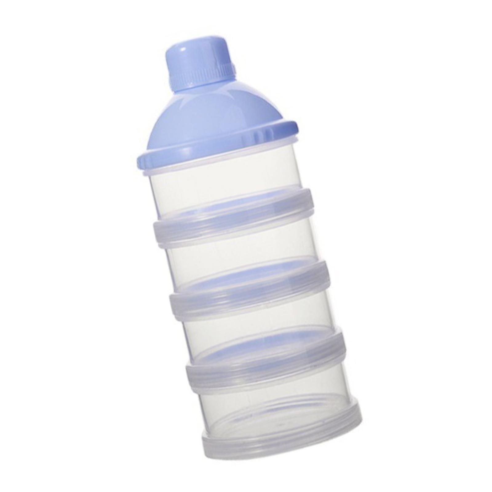 

Портативный 4/5-секционный дозатор детского питания, сухого молока, контейнер для хранения закусок для малышей, ящик для хранения детского питания 4 синий