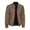 Autumn and winter locomotive jacket teen men's suede PU jacket casual stand-up collar leather jacket windproof