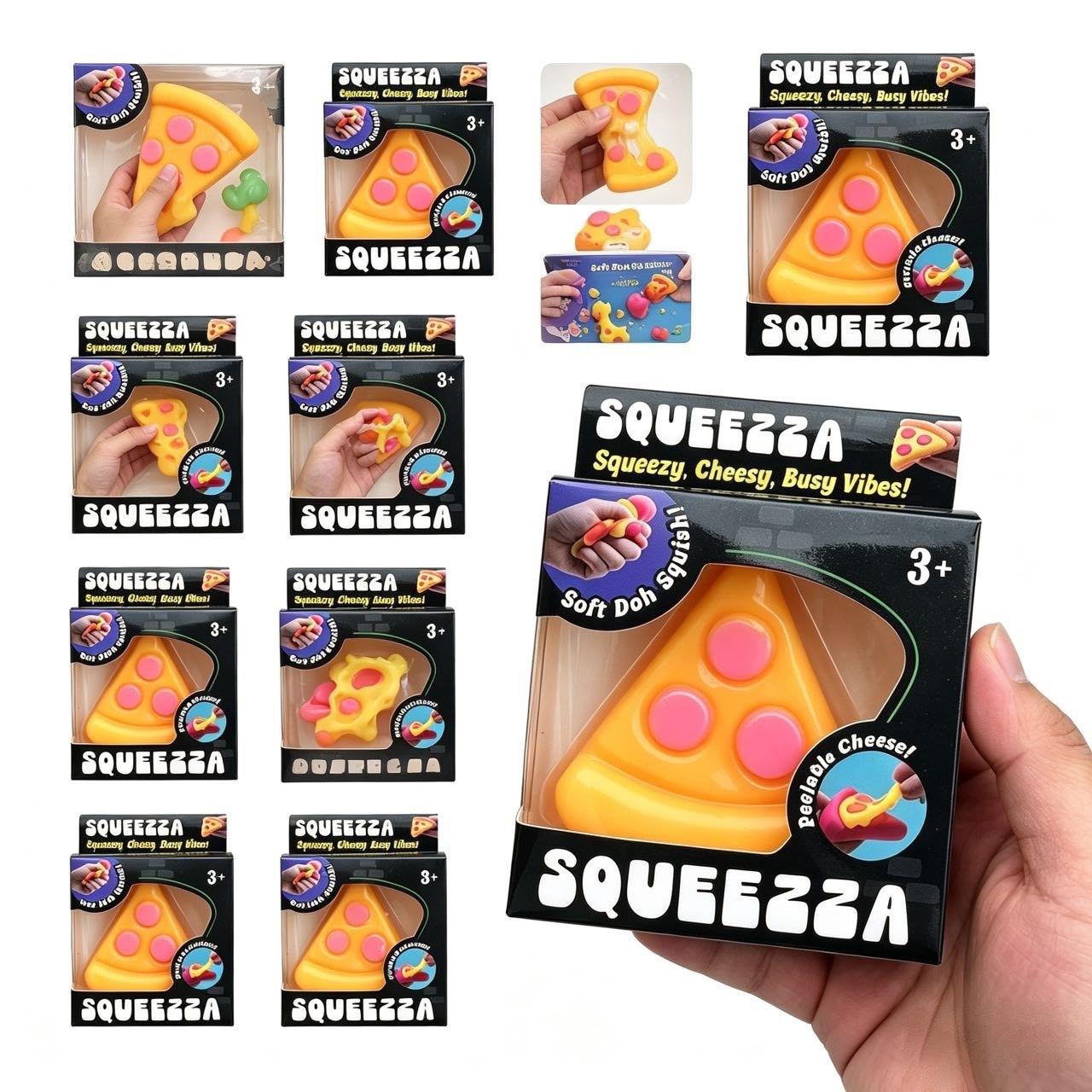 Bai Fen Bai Toys Needoh Squeezing And Decompression Pizza Squeezing Maltose Material Pinching Happy Pizza With Box Slow Rebound Decompression Toy