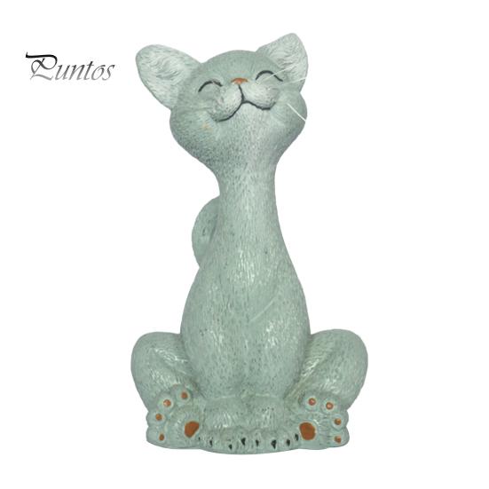 Statue de chat accroupi en résine, ornement de chat de dessin animé, ornement de table, figurine de chat pour décoration de maison ou de bureau, cadeau pour amoureux des chats
