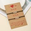 a pair of love girlfriend bracelets, couple friendship woven hand ropes, adjustable matching gift card jewelry batches