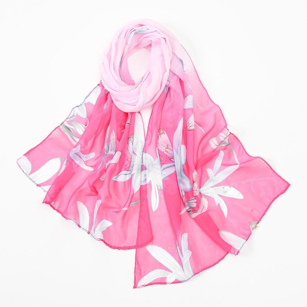 Frühlings Herbst Blumen Vogel Chiffonschal: Sonnenschutz Chinesischer Stil XQ06