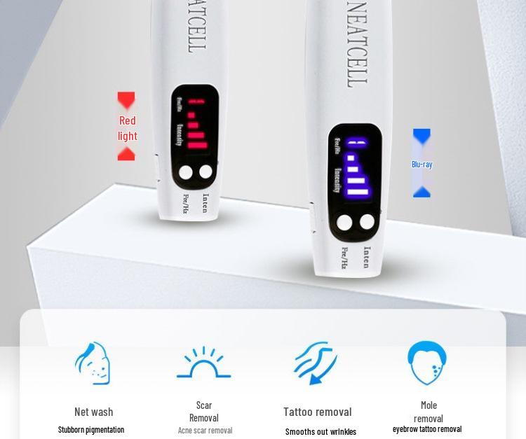 Portable Picosecond Laser Pen for Tattoo, Freckle, and Eyebrow Removal with Red & Blue Light