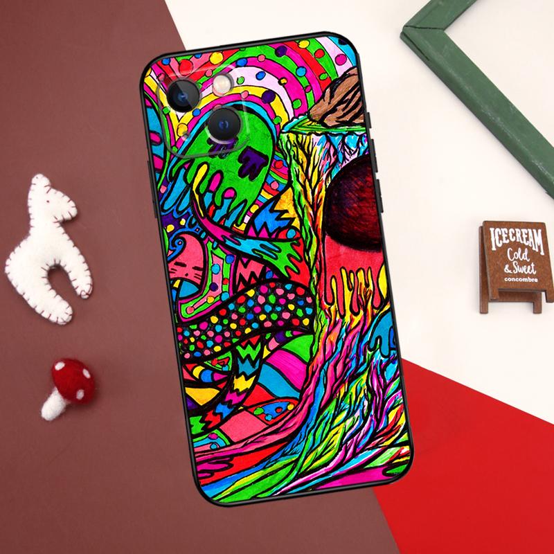 Psychedelic Trippy Art Cover For iPhone 12 11 13 14 15 Pro Max 12 Mini 7 8 Plus X XR XS Max SE 2020 Phone Case