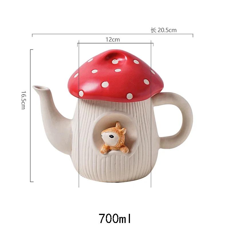 Cute Red Mushroom Ceramic Tableware Afternoon Tea Coffee Cup Tea Set Creative Cartoon Dessert Plates Home Exquisite Salad Bowls