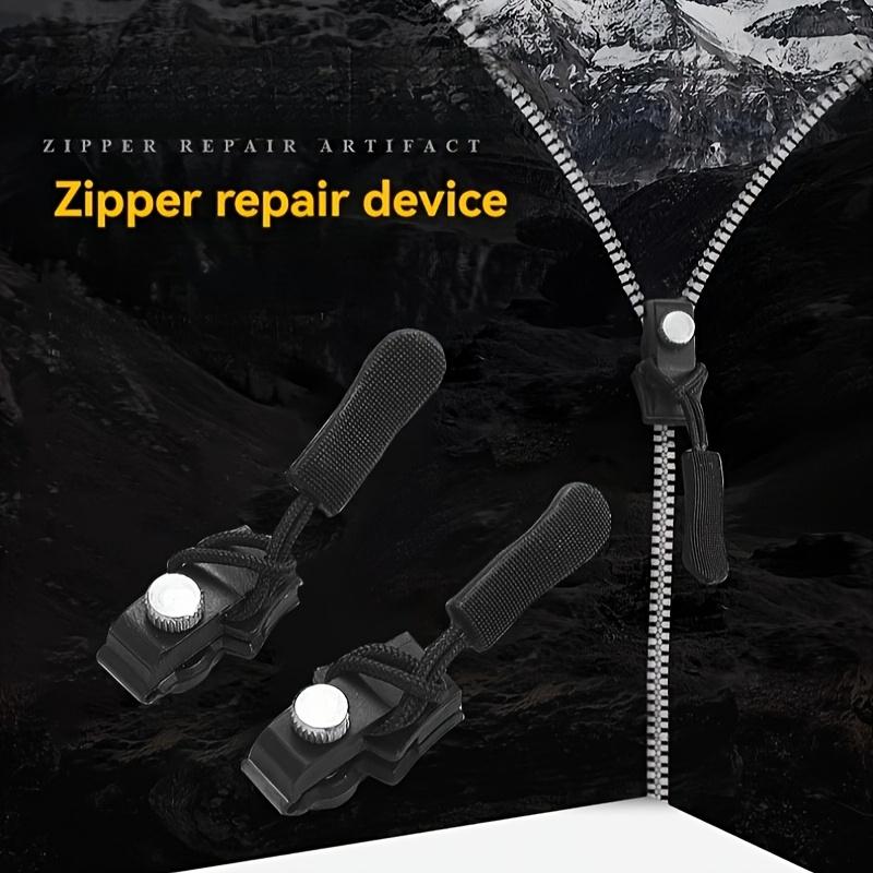 9Pcs Universal Zipper Repair Kit Quick Instant Detachable Zipper Head Replacement Zipper Slider Pull for Jacket Bags Coat Free Sewing