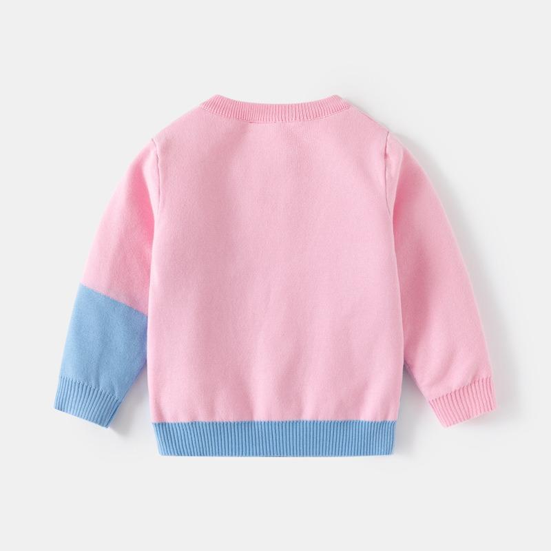 Children's Clothing Girls Cute Bunny Jacquard Fine Cotton Sweater Baby Double-layer Warm Knitted Primer