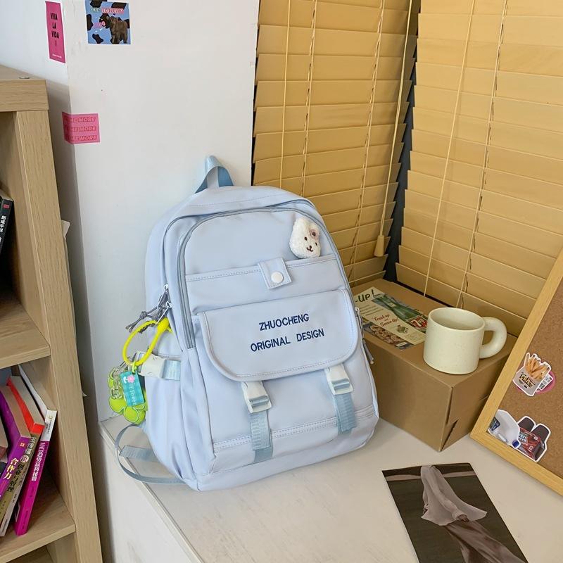 Student Backpack, Anti-splashing Nylon Schoolbag, New Harajuku Large-capacity Casual High School Student Backpack