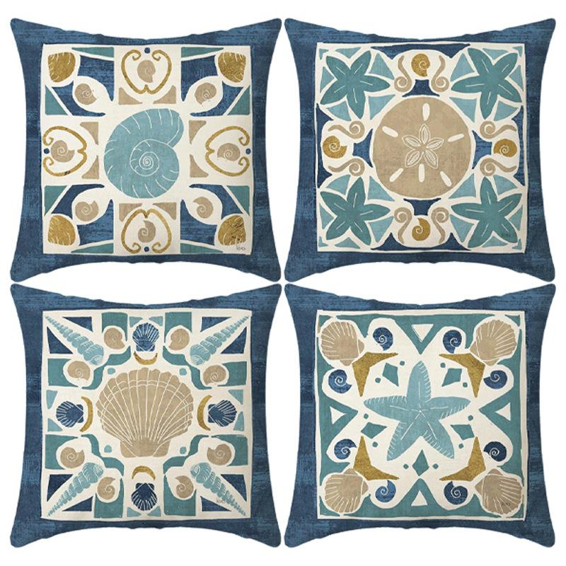 

New Blue Theme Series Geometric Mandala Sofa Cushion Cover 45*45cm