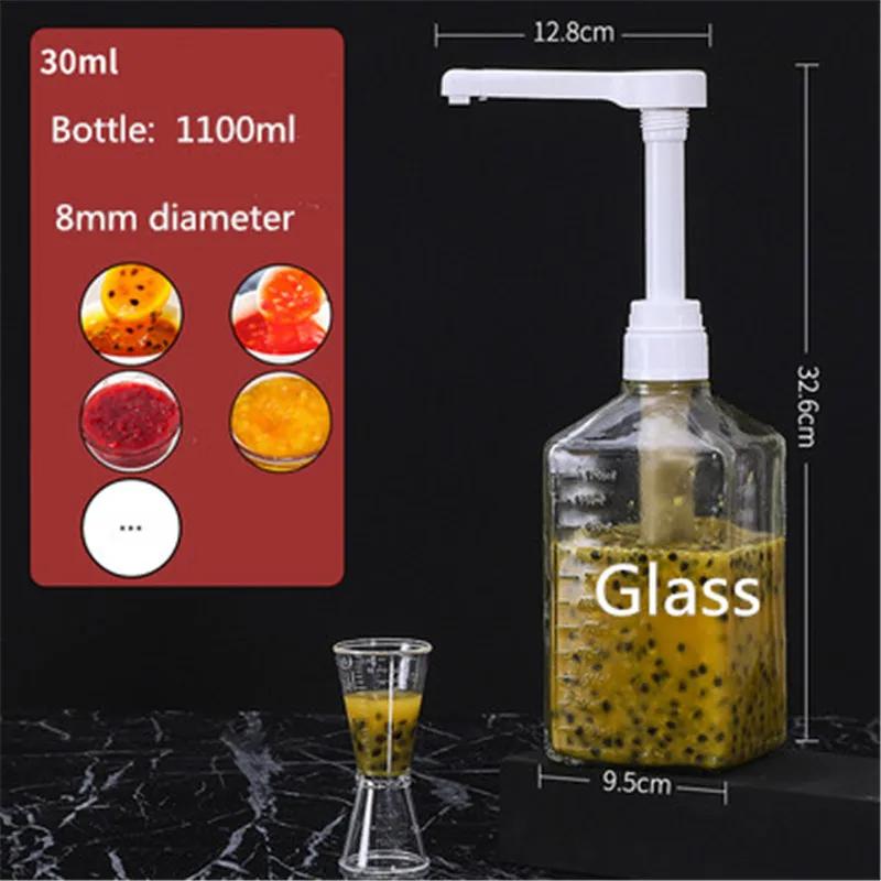 1600ml Transparent Coffee Syrup Bee Drip Double Scale Storage Dispenser Pump Bottle Squeeze Milk Bottle Honey Jar Container