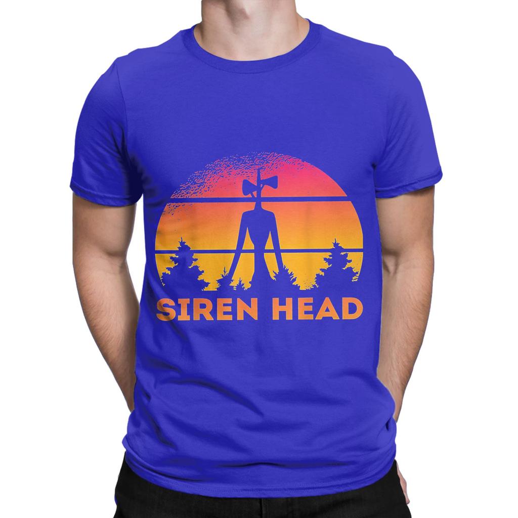 Siren Head sunset retro Novelty 100 Cotton TShirt Siren Head Tees Tops For Unisex