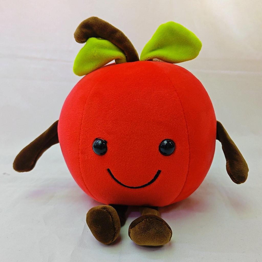 Apple Plush Toy with Legs - Red Stuffed Fruit Doll for Christmas