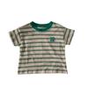 Vielseitiges gestreiftes Leinen-Baumwoll-T-Shirt für Jungen & Mädchen – Kurzarm, Koreanischer Stil, Lockere Passform, Colorblock-Design, Sommer-Modetop.