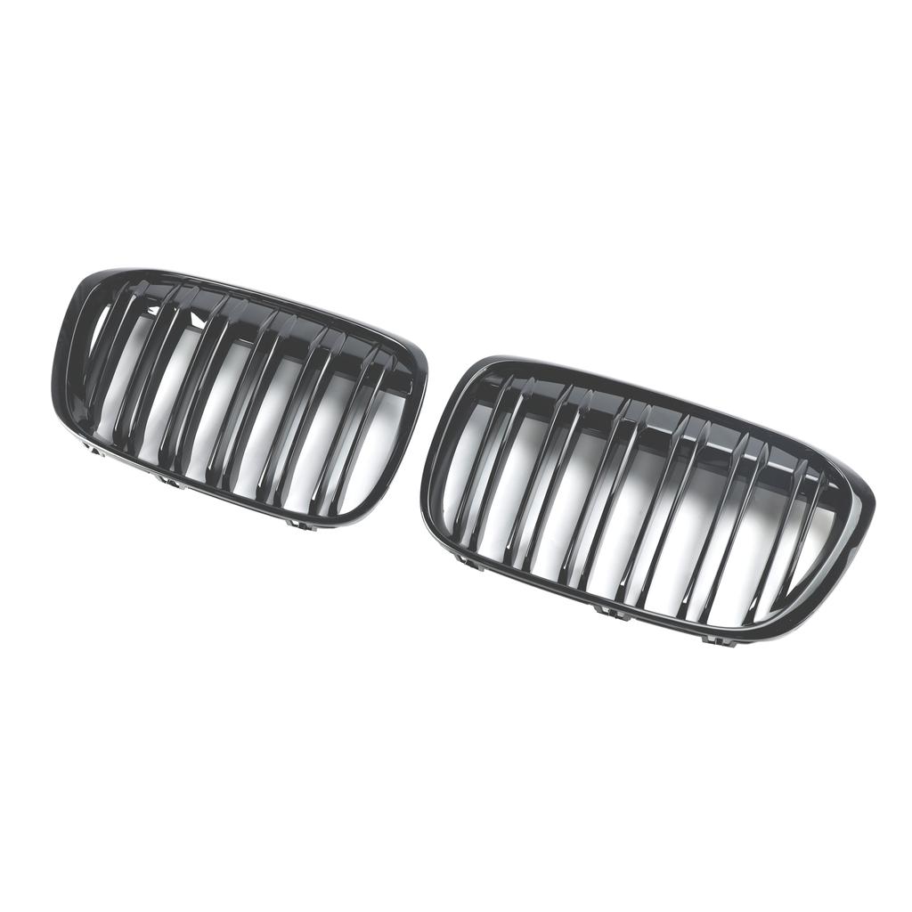2 PEÇAS Preto Brilhante Grelha Dianteira Rim Grelha Ajuste BMW X1 F48 F49 2016-2019