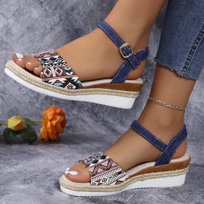 Mode Damen Sandalen Keilabsatz Sandalen Sommer Schuhe Frau 2025 Neu Blockabsatz Sandalen Keilschuhe für Damen Absatz Sommer Schuhe