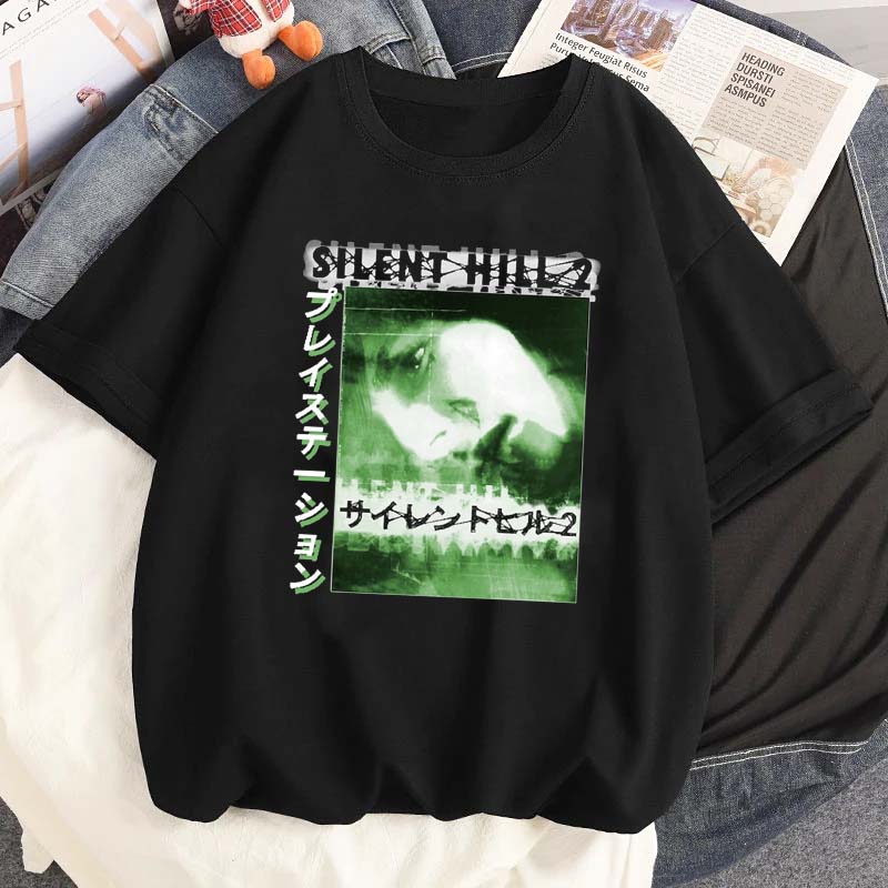 Game Silent Hill Graphic Printed T-shirt Fashion Men Short Sleeves Tshirt Summer Women Casual O-Neck Streetwear T Shirt Tops