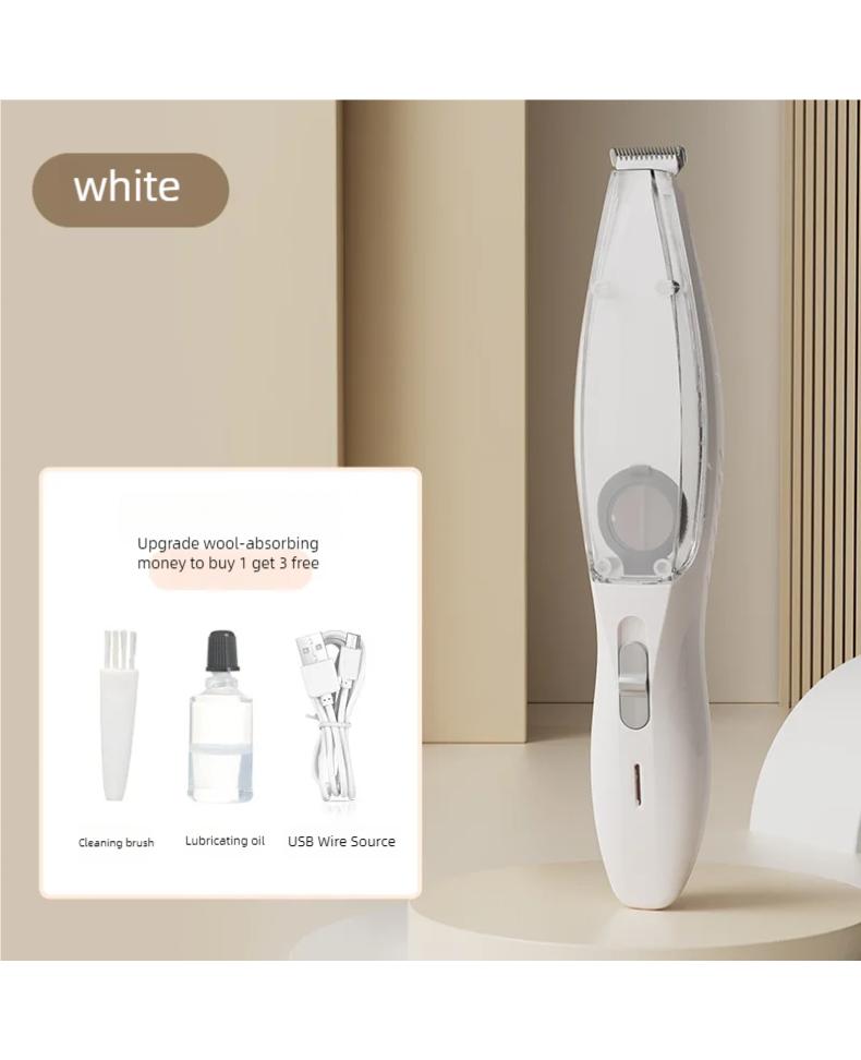 Electric Cat Pet Hair Suction Low Noise Full Set Bass Shaver with Vacuum Cleaner - Quiet Pet Grooming Tool for Cats