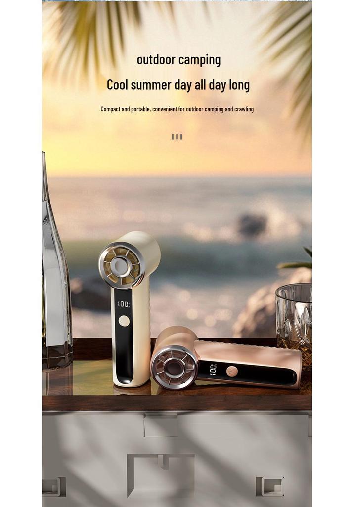 High-Speed LED Display Portable Mini Fan for Camping  