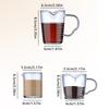 70/150 ml Breite Milchtasse Glas mit Skala Hitzebeständiges Glas Messbecher Jigger für Espresso-Kaffee Doppelmündiger Unzenbecher