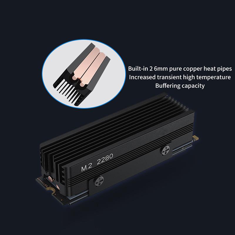 Ssd-V3 2280 M.2 Dual Heat Pipe Solid State Drive Nvme Grille-Type All-Aluminum Vest High-Efficiency Heat Sink Gaming Accessories