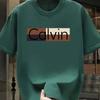 Men's Summer Polyester Fashion Casual Sports Loose Pattern Printed Round Neck Short Sleeve T-Shirt Top