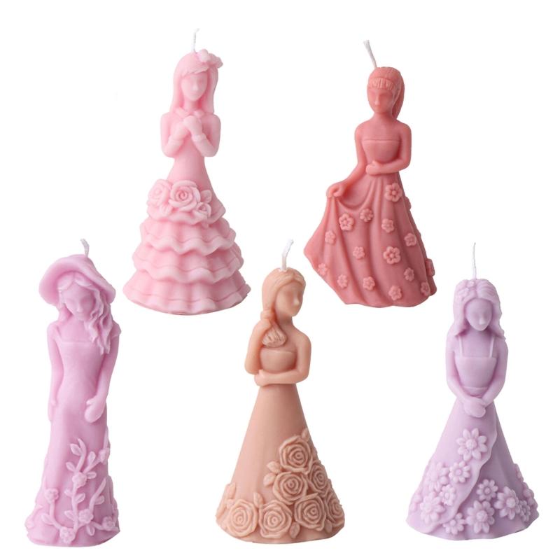 Flexible Silicone Mold Handmade Scented Candle Mould Flower Dress Girl Aromatherapys Jewelry Mold Home Decorations