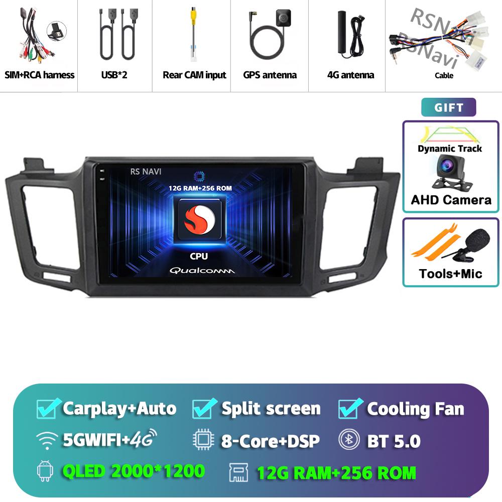 Android 14 Carplay Auto For Toyota RAV4 2012 - 2018 Car Radio 2Din Player Multimedia Srereo 360 Camera Navigation Video GPS DVD
