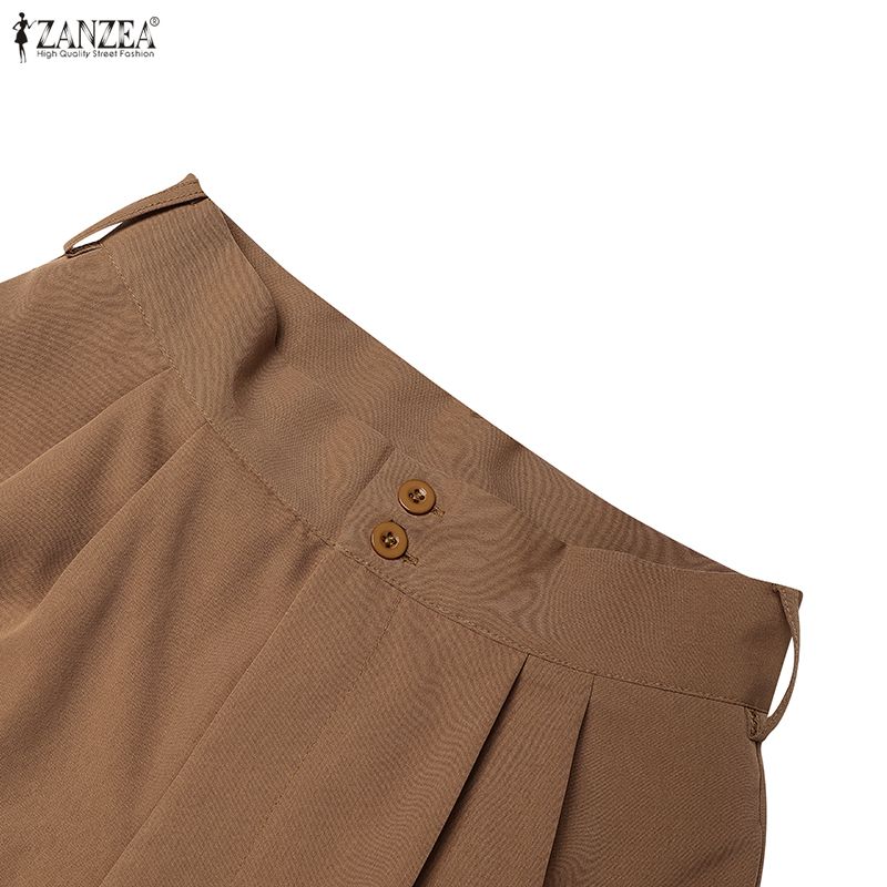 ZANZEA Lässige, kurze Hose in einfarbiger Optik für Damen