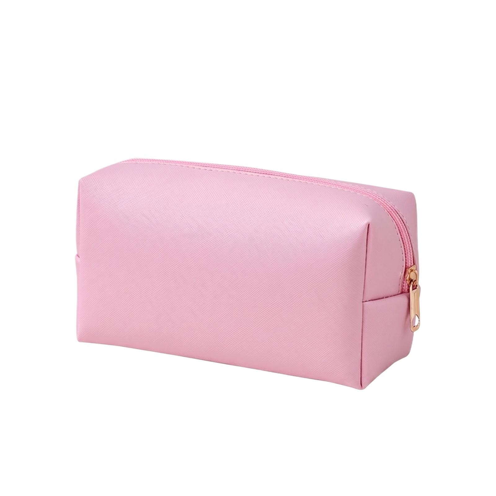 

Travel Cosmetic Bag Large Capacity Makeup Organizer Storage Pouch Portable Toiletry Case with Zipper for Daily Use and Travel one size рожевий