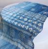 Gradient Blue Color Linen Soft Scarves Women Tie Dyed Ethnic Design Scarf Summer Travel Sunscreen Long Shawl 60x185cm