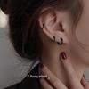 Black Geometric Hoop Earrings: Trendy 2022 Black Gold-Plated Tragus Studs