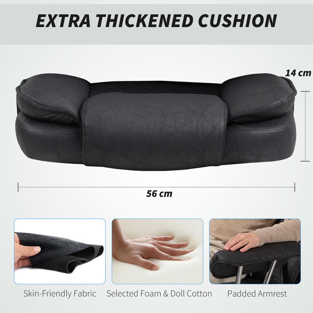 Leathaire Reclining Office Chair with Lumbar Support Pillow - Black