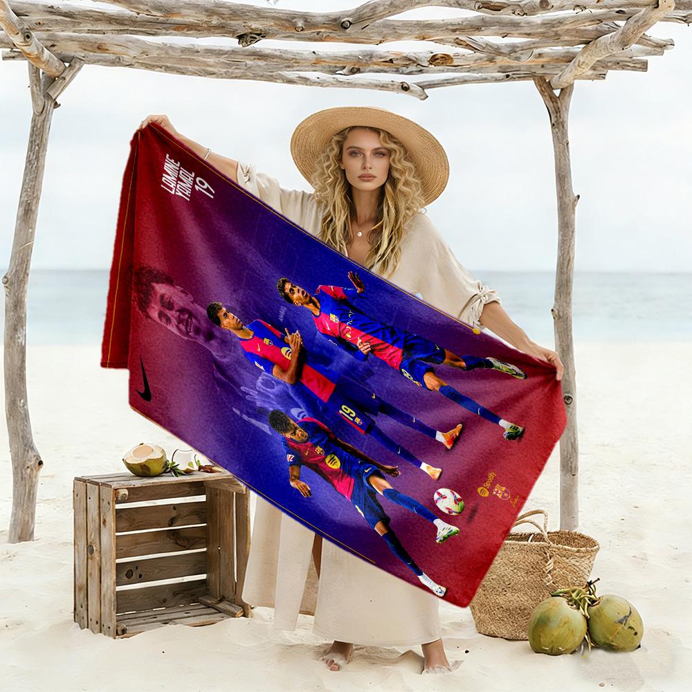 Lamine Yamal Spain Champions Celebration Beach Towel Quick-Dry Soft Microfiber Comfortable Lightweight
