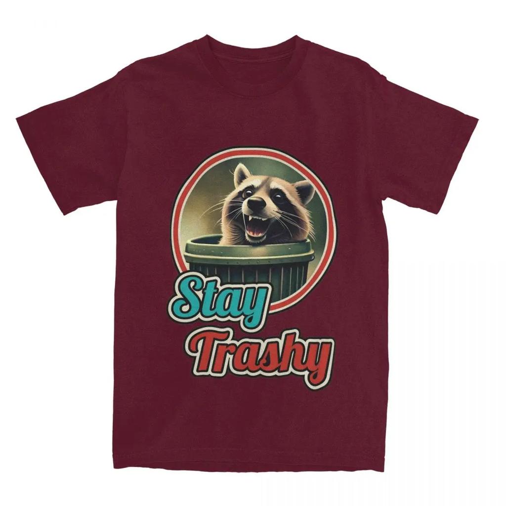 Camiseta Verão Fique Lixo Engraçada Feliz Amante de Guaxinins Lixo Lixo Guaxinins Camiseta Roupas Street Wear Camisetas